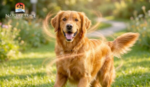 Dog in good health outdoors