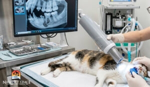 cat getting a dental xray