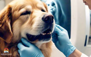 Dog being prepped for dental x-ray by vet