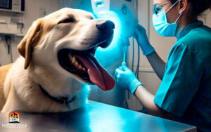 dog undergoing dental x-ray procedure