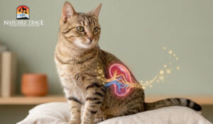 representation of a cat and its healthy spleen