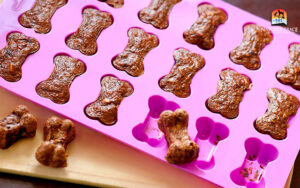 homemade dog treats in silicone mold