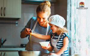 mother and daughter making treats, diy dog treats