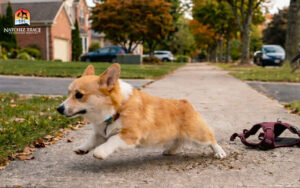 dog escapes from loose harness